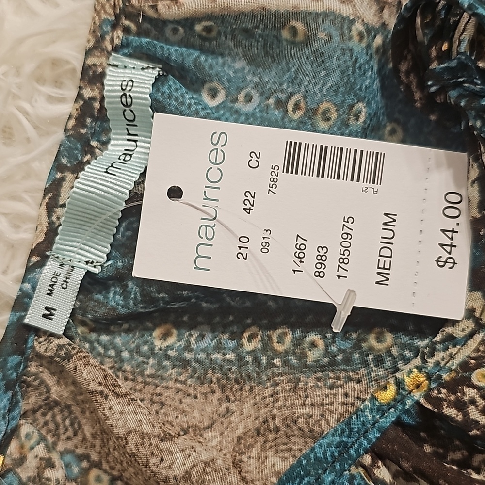 NWT Maurices short sleeve high low lined multi color dress size medium - Picture 6 of 11